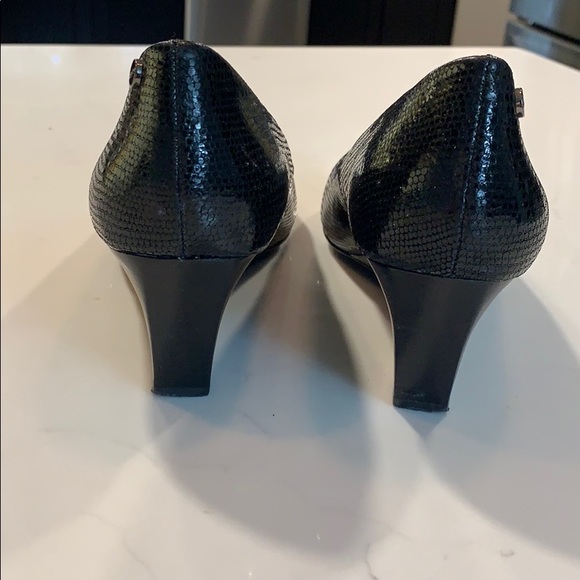 Calvin Klein black snake Saxton wedge heels - Picture 3 of 7